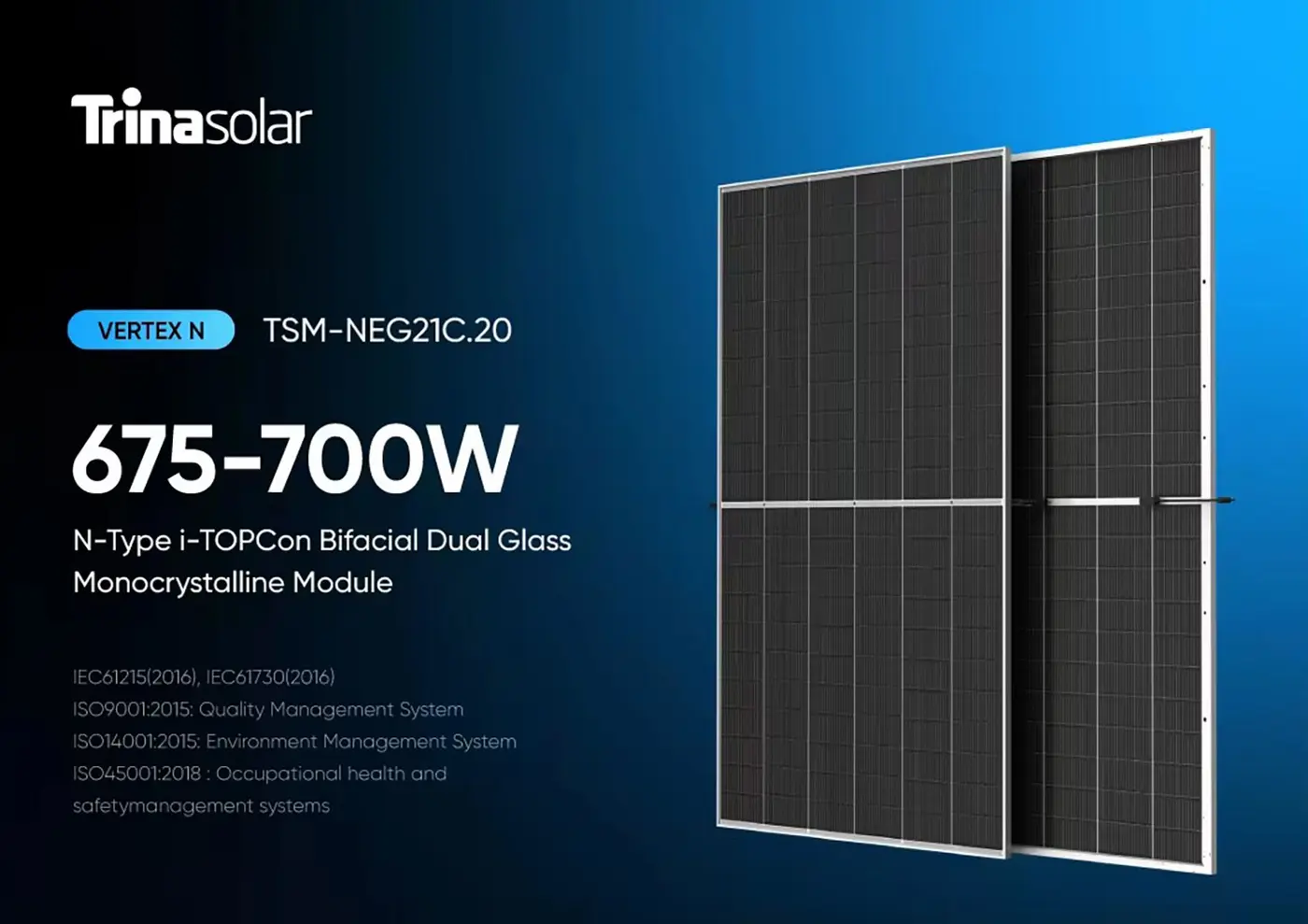 700W TrinaSolar Panel